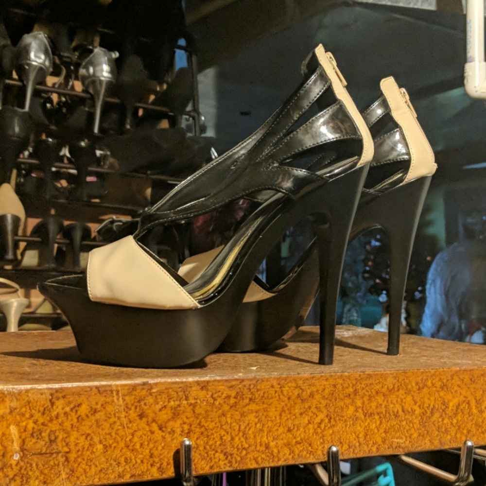 Black and tan heels